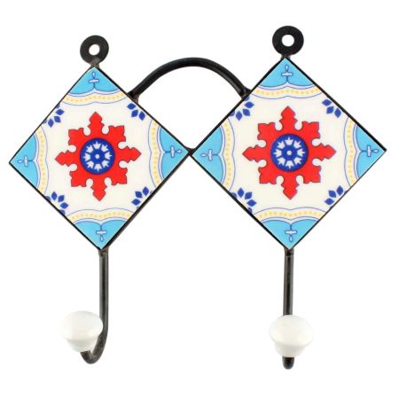Red Flower Ceramic Tile Hook Online